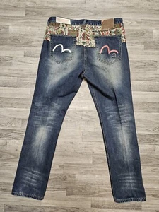 Evisu X CLOT Collab Mens Tribal Mayan Selvedge Denim Jeans 38X35 - Picture 1 of 14
