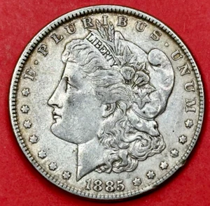 1885-P Morgan Silver Dollar FINE / EXTRA FINE Silver Morgan Dollar Coin #X92 - Picture 1 of 5