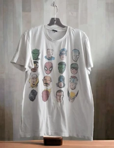 Vintage Marvel Unisex Multiple Character Faces Tee Shirt M Spiderman Wolverine - Bild 1 von 12