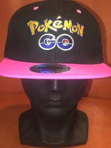 Pokemon Go  SnapBack Hat Cap - Black/Pink- SpellOut - Picture 1 of 9