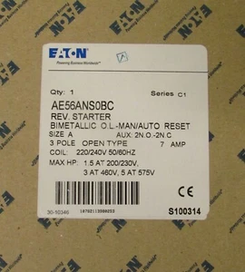 EATON SCHNEIDHAMMER AE56ANS0BC Größe A 220/240V Wendestarter 7 Amp - Bild 1 von 2