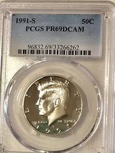 1991 S 50C Kennedy Half Dollar PCGS PR69DCAM - Picture 1 of 2