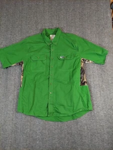 Mossy Oak Shirt 2XL Green Camo Vented Hunting Fishing Outdoor Hiking Button Up - Picture 1 of 9