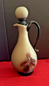 Excellent Vintage Murano Art Glass Vase Pitcher Cruet Decanter Applied Flowers - Picture 1 of 5