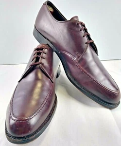 E.T. Zapatos de vestir Wright de cuero cordobés marrón grueso con cordones para hombre talla 11,5A - Imagen 1 de 11