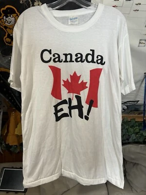 Nuevo de Lote Antiguo Bandera de Canadá Años 80 EH! Camiseta Souvenir Oceanic puntada única talla XL Foto 1 de 4