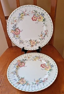 ROYAL ALBERT Bone China CONSTANCE Dinner Plate LOT 2 Botanical Floral 10 1/2" - Picture 1 of 6