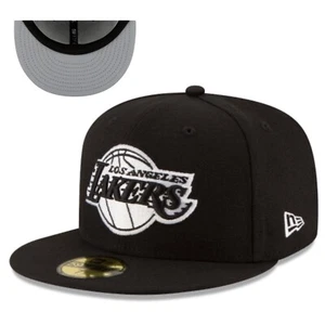 Los Angeles Lakers Black & White 59FIFTY Fittedt- Gray Under Brim - Picture 1 of 2