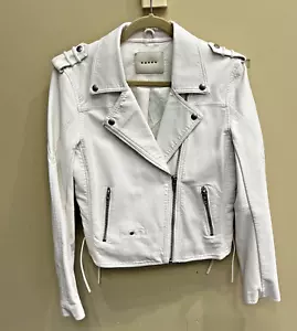 BLANK NYC WOMEN'S IVORY CREAM FAUX LEATHER MOTORCYCLE JACKET - M - NWOT - Picture 1 of 8