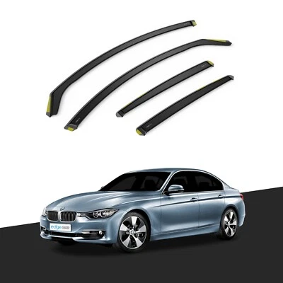 BMW 3 Series F30 2012-2018 4 Door Saloon Wind Deflectors 4pc Tinted - Image 1 of 4