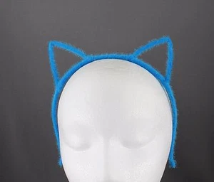 Teal Aqua furry cat kitten ears headband hair band accessory cosplay sexy cute - Picture 1 of 6