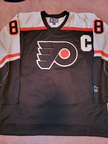 NHL Starter Philadelphia Flyers Eric Lindros Black Alt Hockey Jersey, Size L Cover