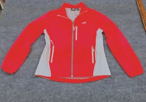 New Balance Jacket Women's Size M Windbreaker Hot Pink/Grey Spring Full Zip - Picture 1 of 7