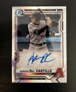 2021 1st Bowman Draft Chrome REFRACTOR AUTO /499 Adrian Del Castillo AZ - Picture 1 of 10