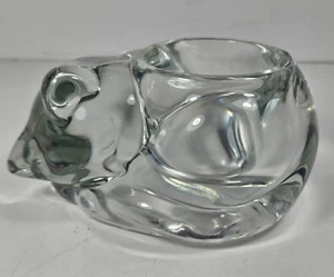 VTG Indiana Glass Votive Candleholder, Sleeping Cat/Kitten, Clear, NEW/MINT - Picture 1 of 8