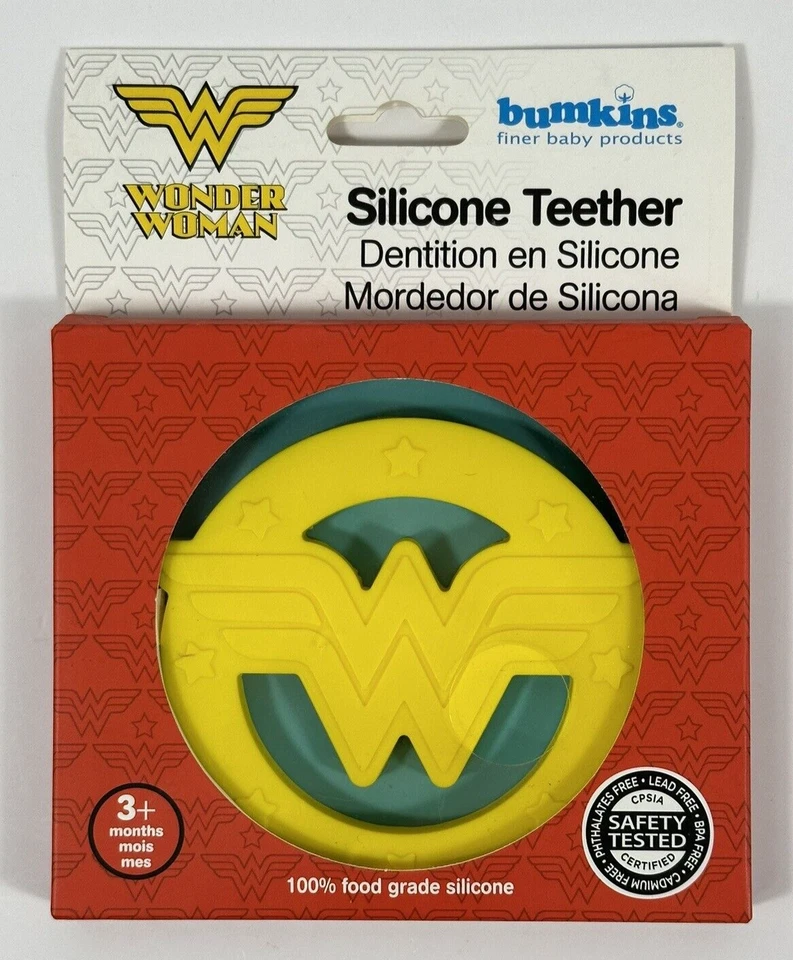 Bumkins Silicone Teether WONDER WOMAN BPA Free  CPSIA Certified New - Image 1 of 2
