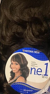 MOTOWN TRESS ne1 HB August Human Hair Blend Wig Color 4 Choc. Brown NEW Showgirl - Picture 1 of 3