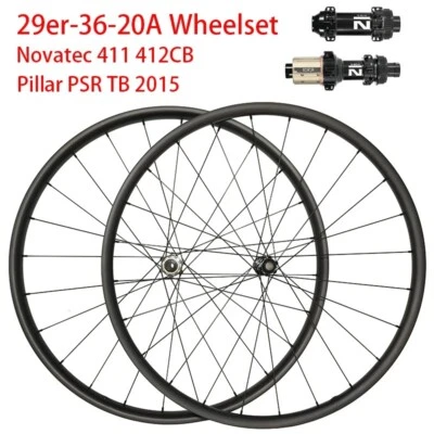 29er Carbon Road Bike Wheelset 36/34x20mm Clincher Center Lock Disc Brake Hubs - Image 1 of 4