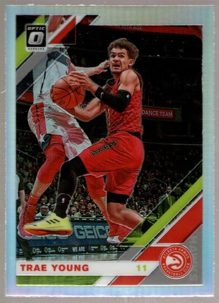 TRAE YOUNG MINT SILVER PRIZMS REFRACTOR #2 2ND YEAR RC SP 2019-20 DONRUSS OPTIC