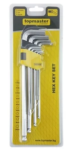 9 Piece Metric Reinforced Ball Ended Allen Key Toughened Hex Wrench Tool Set - Picture 1 of 7