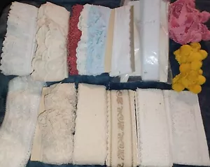 De colección. Ojales, encaje, varios cordones, lote de bordes artesanías de coser 15 tipos diferentes. - Imagen 1 de 13