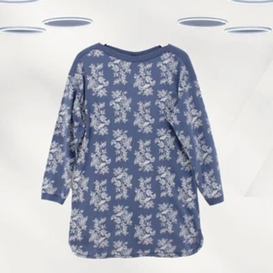 Ex White Stuff Women's 3/4 Sleeve Floral Sweat Tunic in Blue (RRP £55) - Picture 1 of 2
