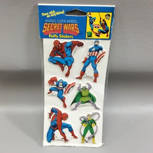 NEW SEALED 1988 Marvel Super Heroes Puffy Stickers Spiderman Captain America - Picture 1 of 4
