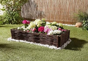 Beeteinfassung Weide Weidenzaun 50x20 cm, Beetbegrenzug Steckzaun Palisade Zaun - Bild 1 von 4