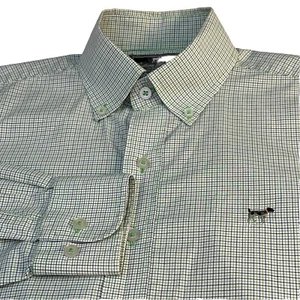 Southern Point Co. Hadley L/S Mens S Button Down Green Blue Plaid Bird Dog Logo - Picture 1 of 18