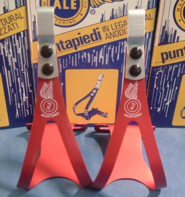 ALE Art.97 Red Medium Alloy Road / MTB Toe Clips NEW / NOS Vintage- NIB-Rare!! - Image 1 of 4