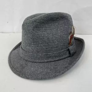 Botany 500 Mens S 6 7/8 Gray Wool Vintage USA Made Fedora Hat - Picture 1 of 9