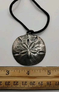 1,75" Großer James Avery Silber Sand Dollar Anhänger Charm Selten Deutsch Schwarz JA Kordel - Bild 1 von 5