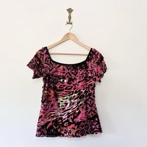 Joseph Ribkoff Rüschen Bluse Top Gr. UK 18 rosa Animal Print hell Kreuzfahrt - Bild 1 von 8