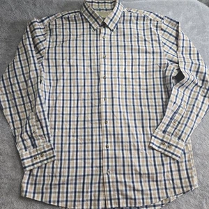 Cabela's Outfitter Series Button Down Shirt Men XL Blue Tall Plaid  - Picture 1 of 11