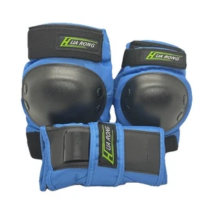 Schoner Set Kinder Blau Skateboard Inliner Schützer Knieschoner Ellenbogen Hand✅ - Bild 1 von 8