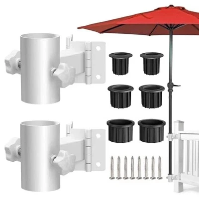 Soporte para paraguas de acero inoxidable para cubierta, soporte para paraguas de patio de alta resistencia, 1 blanco Foto 1 de 4