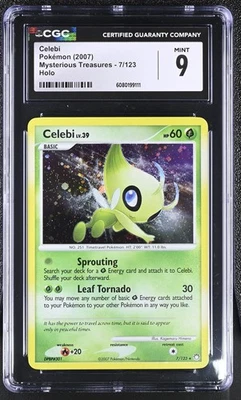 CGC 9 MINT Celebi 2007 Mysterious Treasures 7/123 Holo Pokemon Card - Image 1 of 2