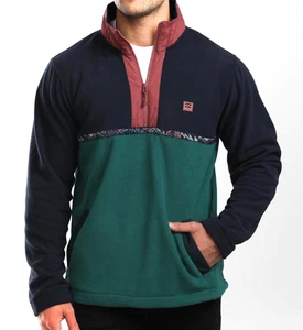 BILLABONG Boundary Fleece Pullover Jacket A/DIV HALF ZIP SWEATSHIRT Blue/Teal S - Picture 1 of 6