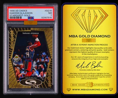 Hakeem Olajuwon 1998 Upper Deck Choice Starquest Gold/100 #SQ10 PSA 7 MBA Foto 1 de 3