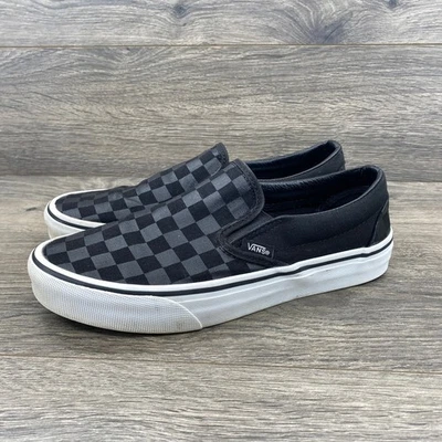 Zapatos sin cordones Vans Classic Checkerboard para mujer EE. UU. 7,5 hombres EE. UU. 6 negros blancos Foto 1 de 4