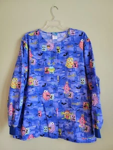 Halloween Monster Scrub Jacket - XL - Picture 1 of 1