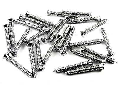 Хромированные внутренние винты PLYMOUTH — #10 x 1 1/2 дюйма в длину — #8 овальная головка — 25 винтов #310 - Изображение 1 из 4