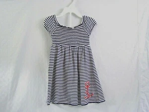 NEW Flowers by Zoe Blue & White Striped Dress w/ red anchor & rhinestones - Sz 4 - Picture 1 of 5