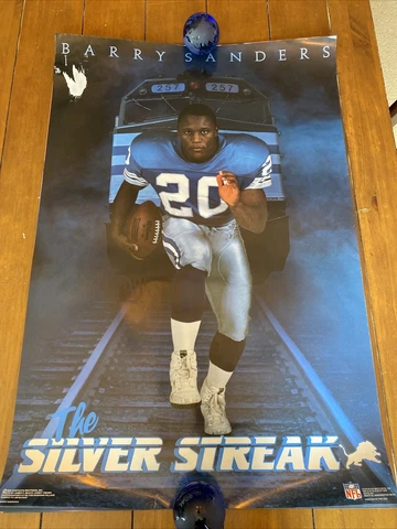 1990 Barry Sanders “The Silver Streak” Costacas Brothers Poster Original 24X36🔥 Cover