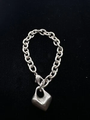 Pulsera Robert Lee Morris Link Sterling Heart Charm 7 pulgadas 40 g Foto 1 de 3