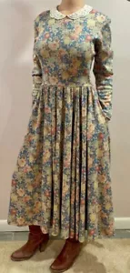 Vintage Blumen Gr. 14 Maxikleid voller Rock Western Cottagecore Prärie Boho USA lesen - Bild 1 von 21
