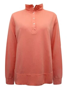EX White Stuff Coral Cotton Half Placket Sweat Top 12 14 16 18 20 22 SECONDS - Picture 1 of 5