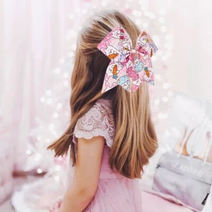 Oversize Easter Bunny Bow Hair Ties for toddler girl Easter egg gift handmade - Picture 1 of 14