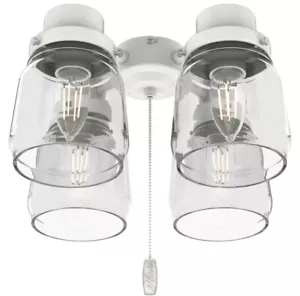 Hunter Original Series Matte White Glass 4 Light Mason Jar Fixture - Picture 1 of 1