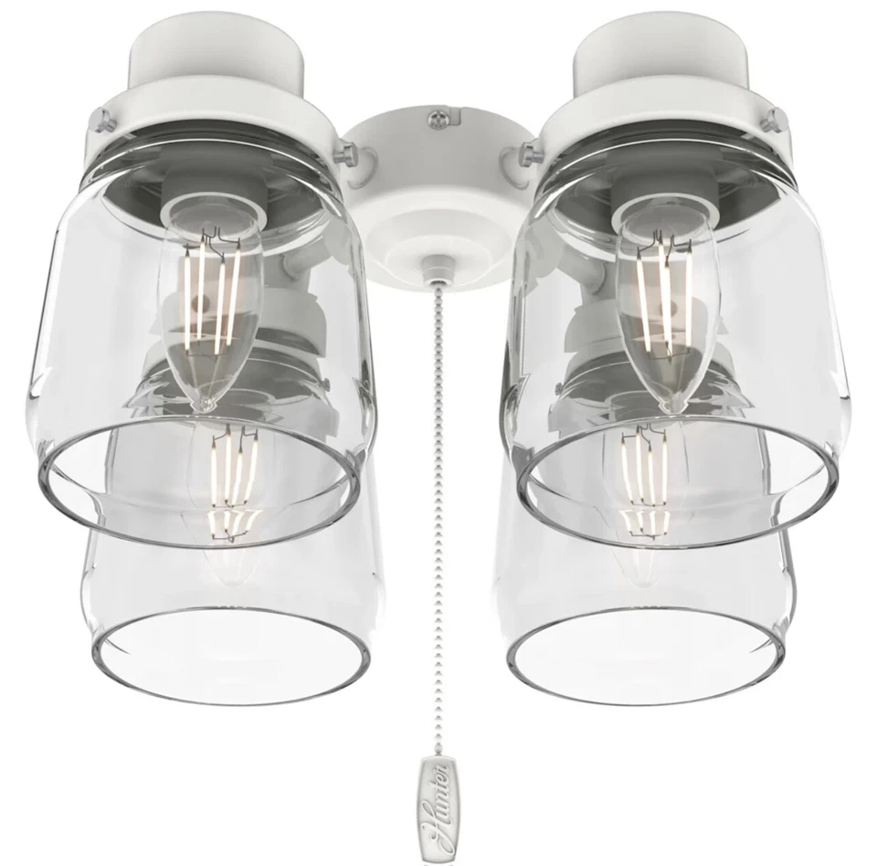 Hunter Original Series Matte White Glass 4 Light Mason Jar Fixture - Image 1 of 1